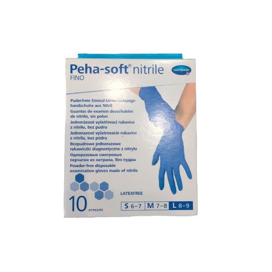 Peha-Soft guantes desechables de nitrilo talla L 10 uds