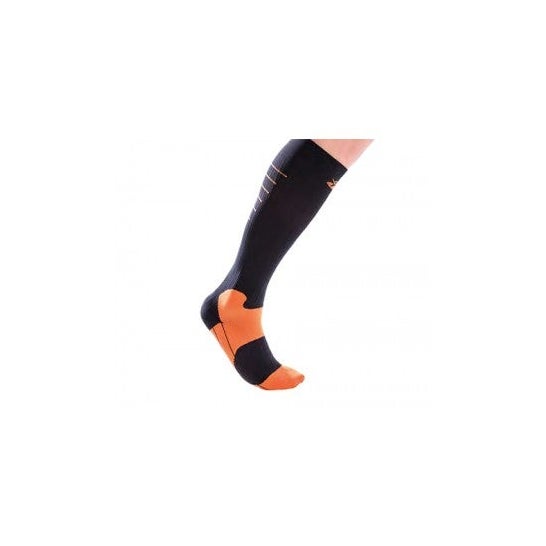 Orliman Calcetin Deportivo De Compresion Ovo2d500 Negro-naranja T 2