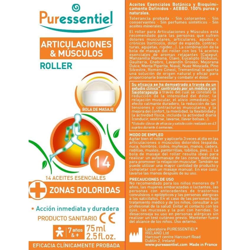 Puressentiel Roller Articulaciones y Músculos 14 Aceites Esenciales 75ml