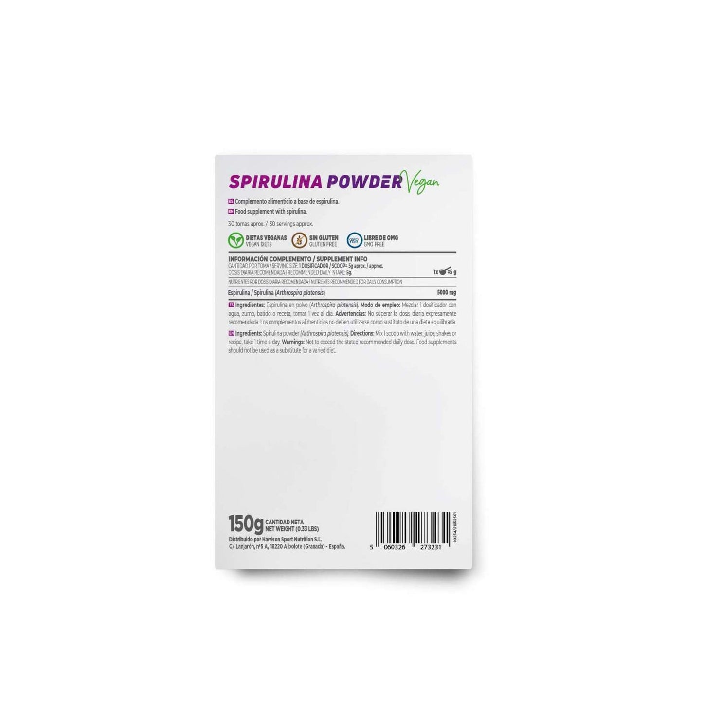 HSN Espirulina en Polvo 100% Pura 150g