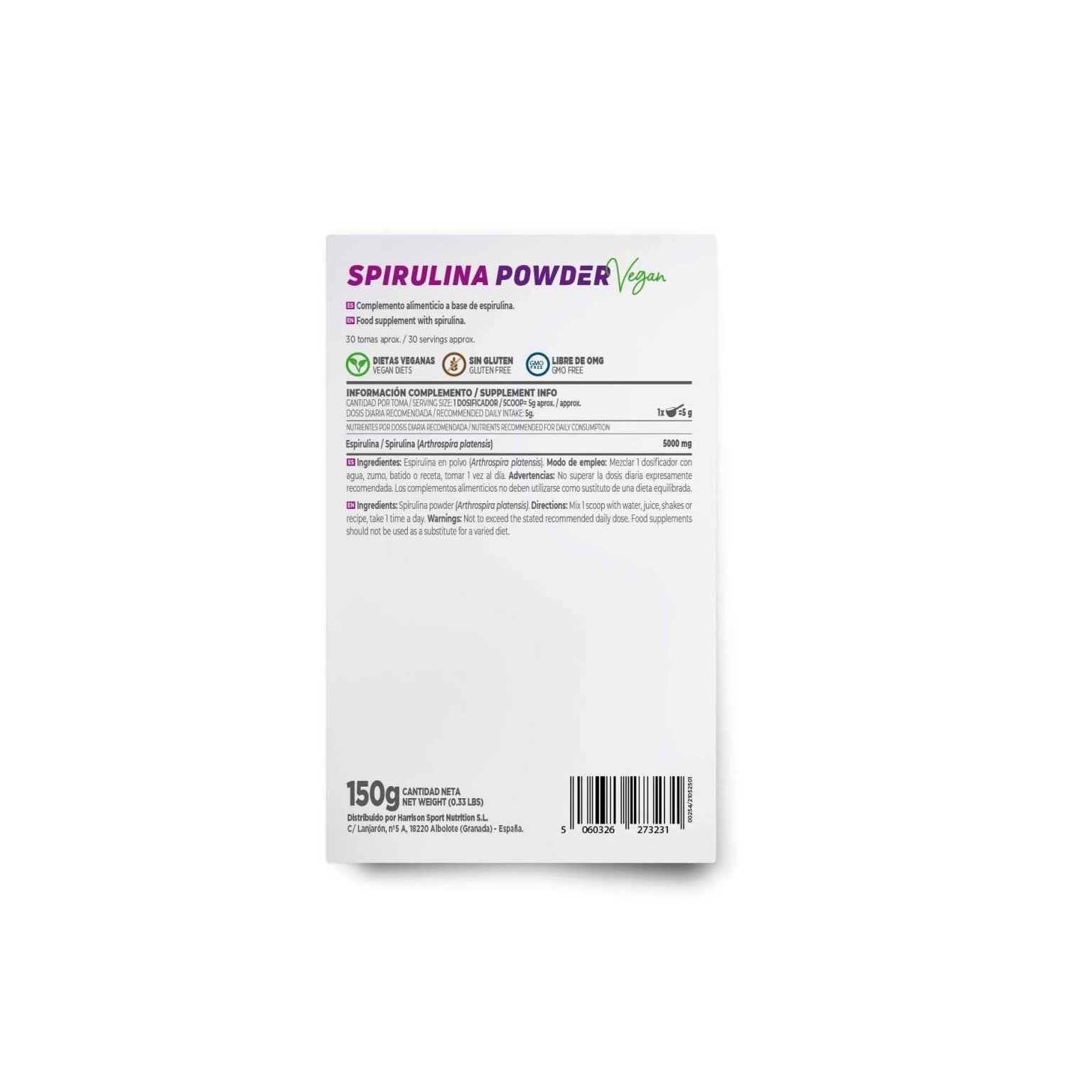 HSN Espirulina en Polvo 100% Pura 150g
