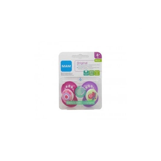 MAM Original chupete tetina silicona 6 M+ 2 uds