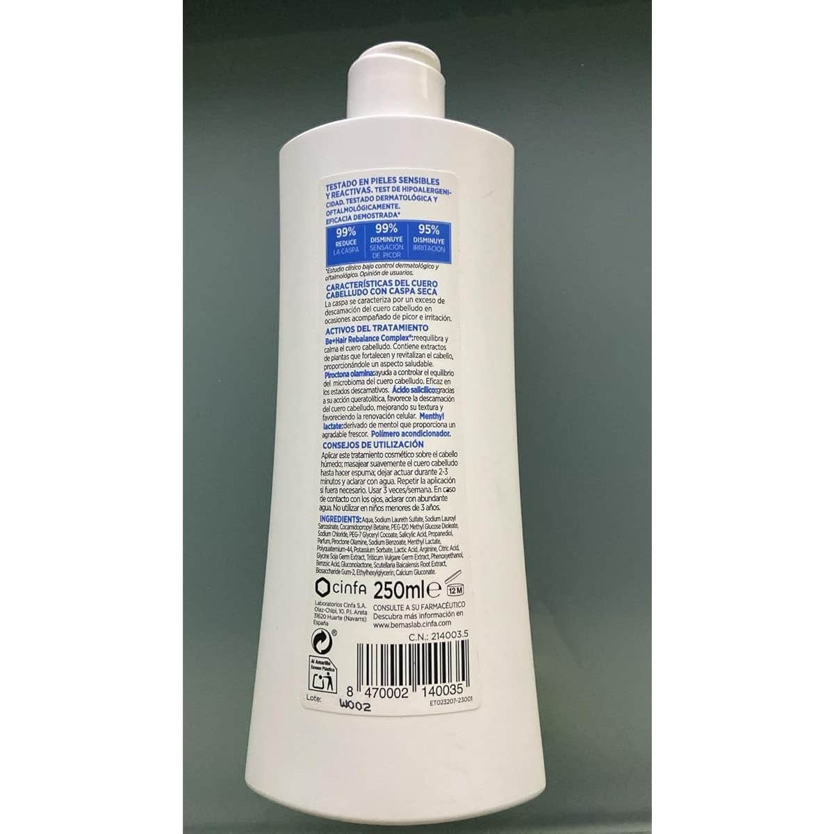 Be+ Med Capilar Champú Caspa Seca 250 ml