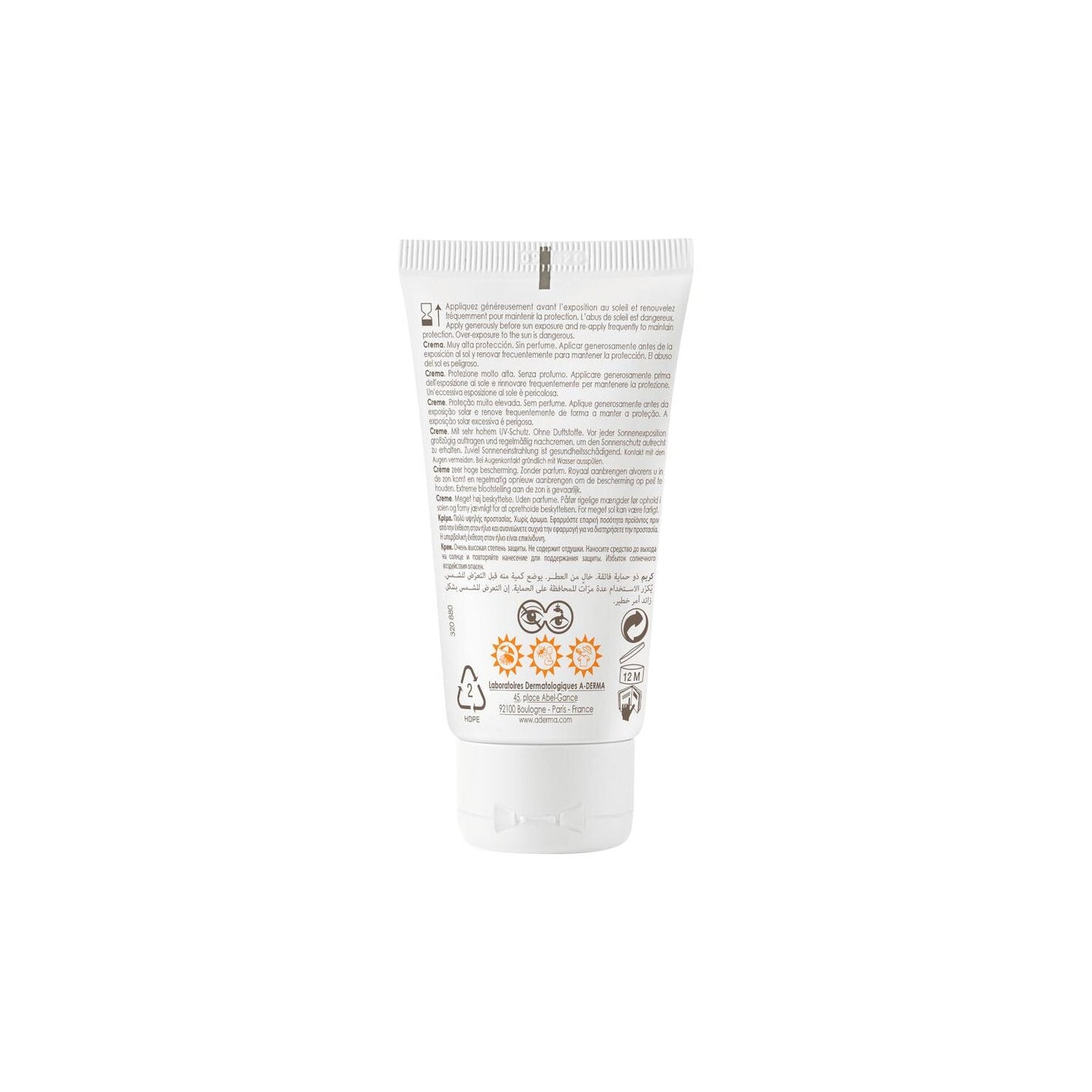 A-Derma Protect Crema Solar Sin Perfume SPF50+ 40ml
