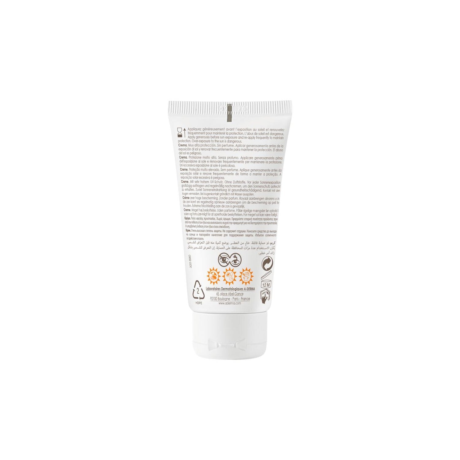 A-Derma Protect Crema Solar Sin Perfume SPF50+ 40ml