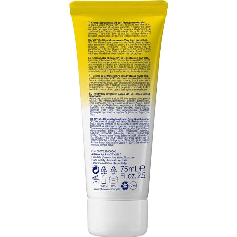 Chicco Crema Solar Mineral Spf50+ 75ml