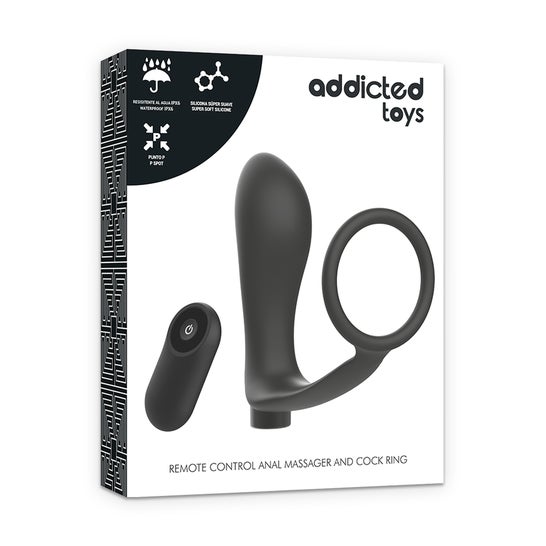 Addicted Toys Anal Plug & Cock Ring Black 1ud