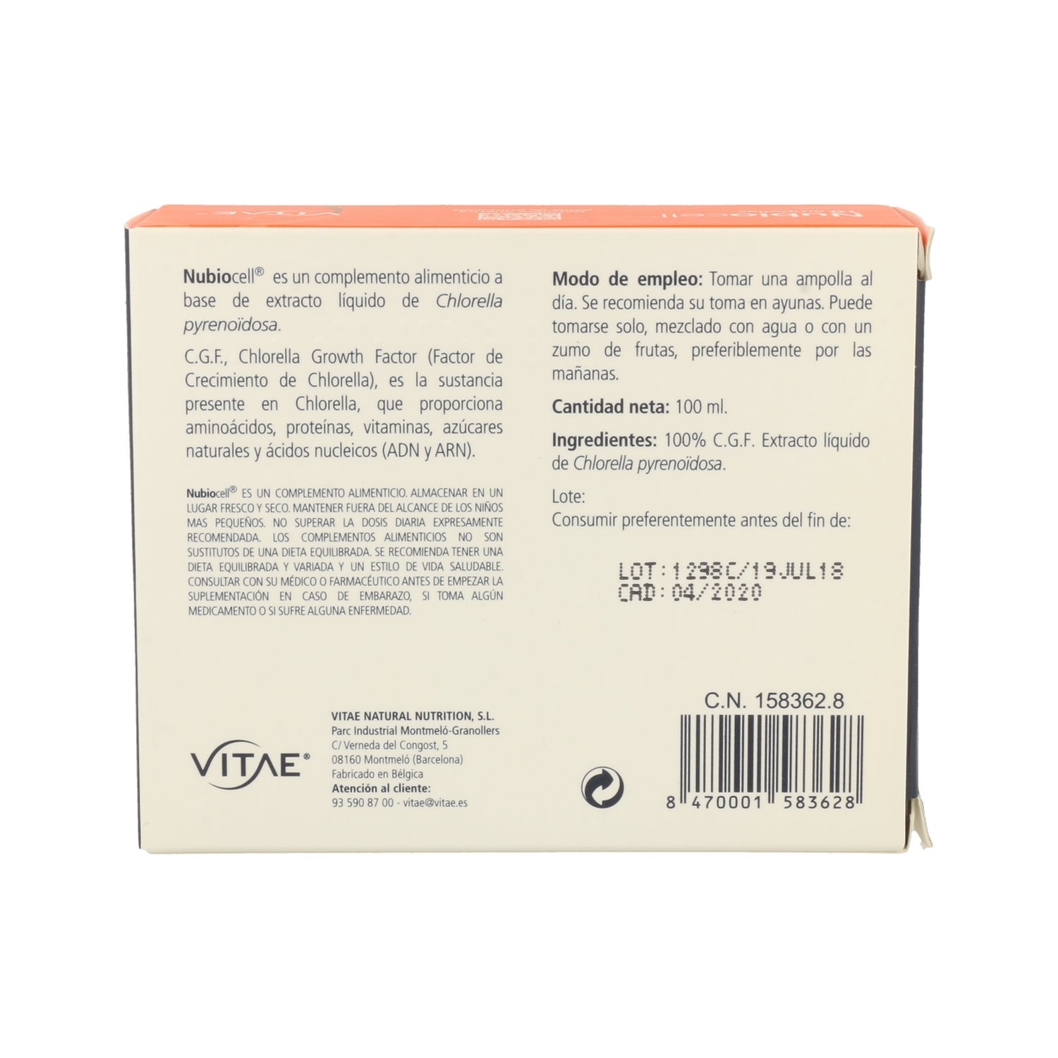 Vitae Nubiocell 10 Ampollas