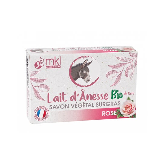 Mkl Savon Végétal Surgras Lait D'Ânesse Bio Rose 100 g