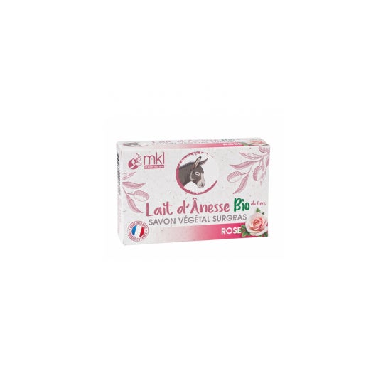 Mkl Savon Végétal Surgras Lait D'Ânesse Bio Rose 100 g