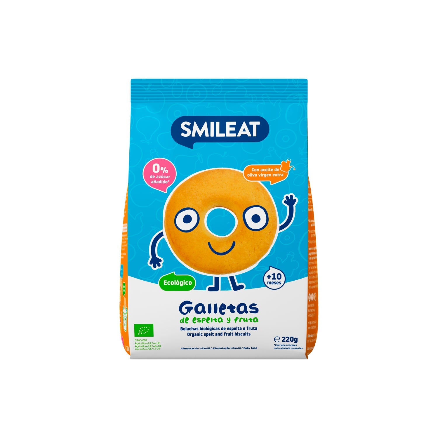 Smileat Galletas Ecológicas de Espelta y Fruta 220g
