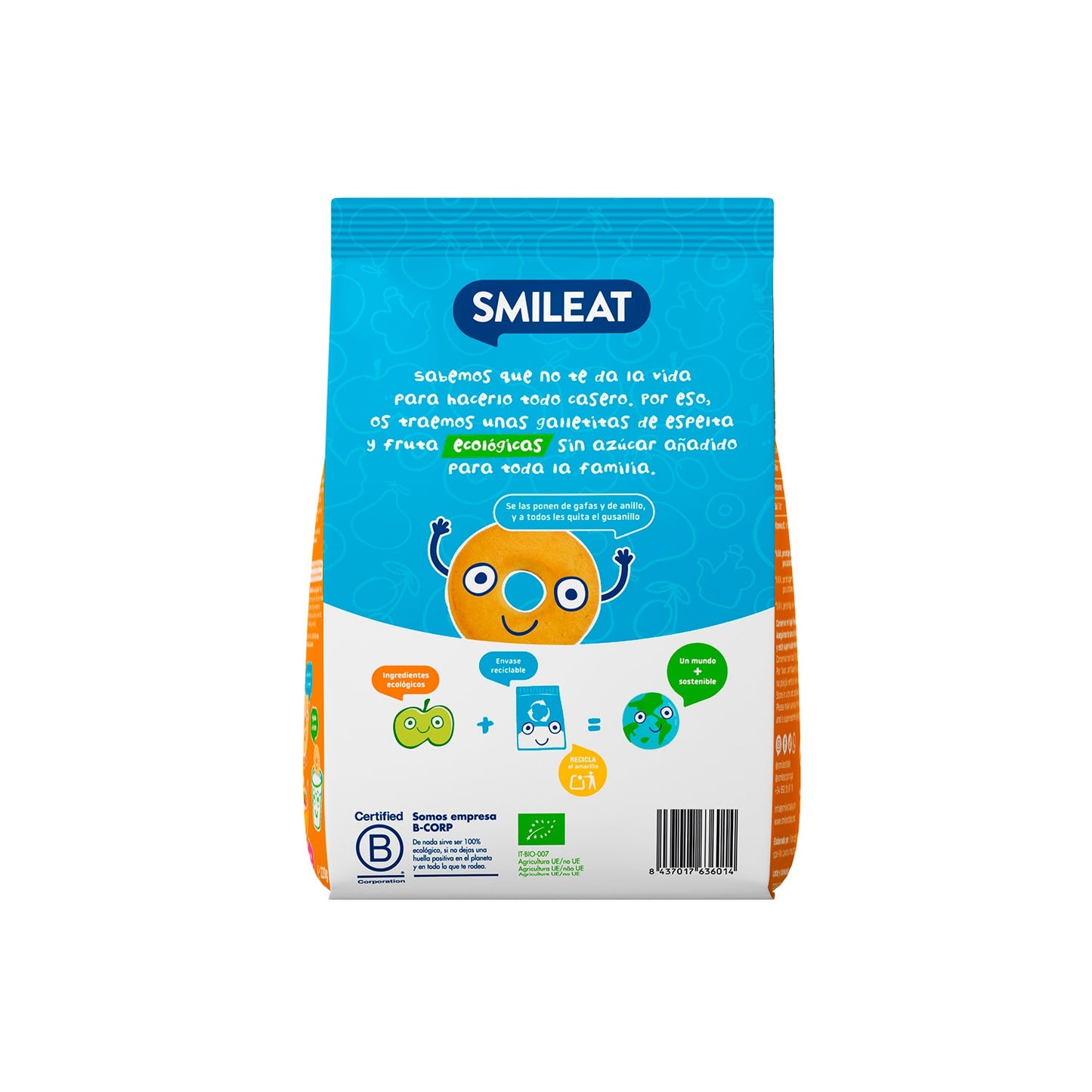 Smileat Galletas Ecológicas de Espelta y Fruta 220g
