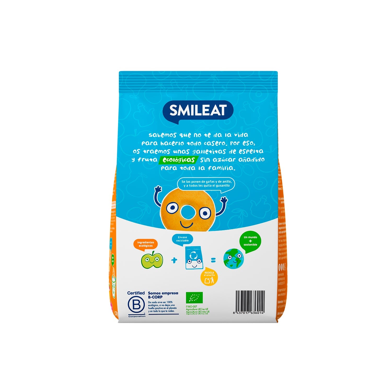 Smileat Galletas Ecológicas de Espelta y Fruta 220g