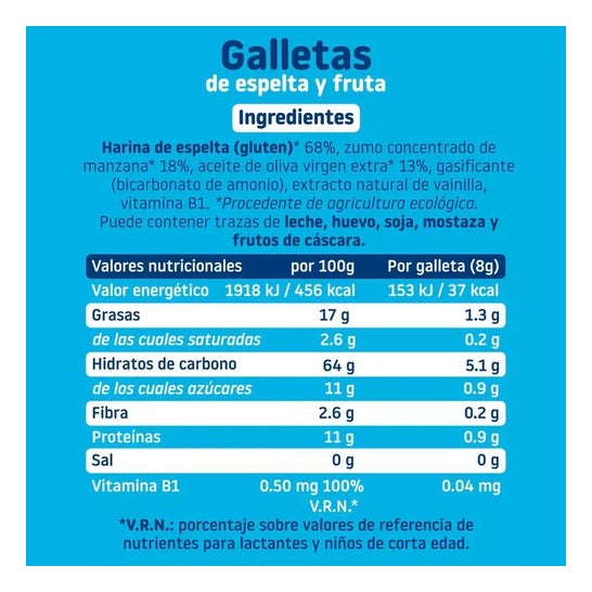 Smileat Galletas Ecológicas de Espelta y Fruta 220g