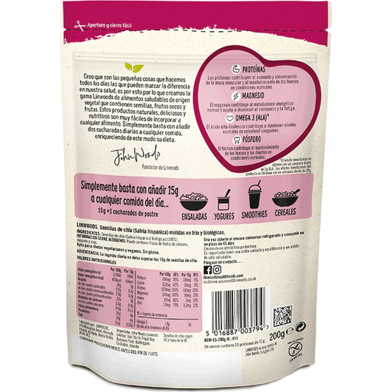 Linwoods Semillas Chia Molidas 200g