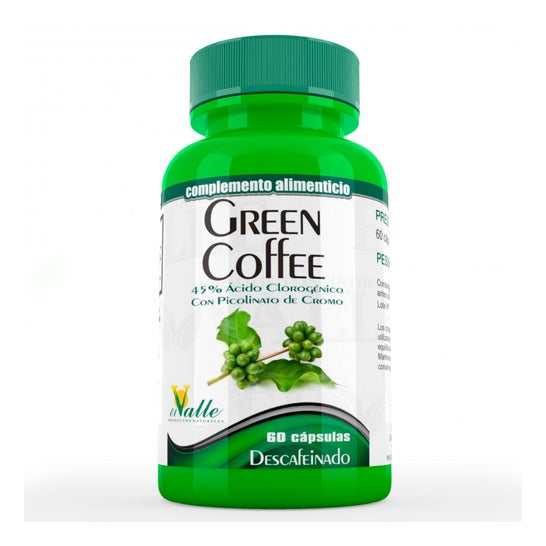 El Valle green Coffee Café Verde Descafeinado 60 caps