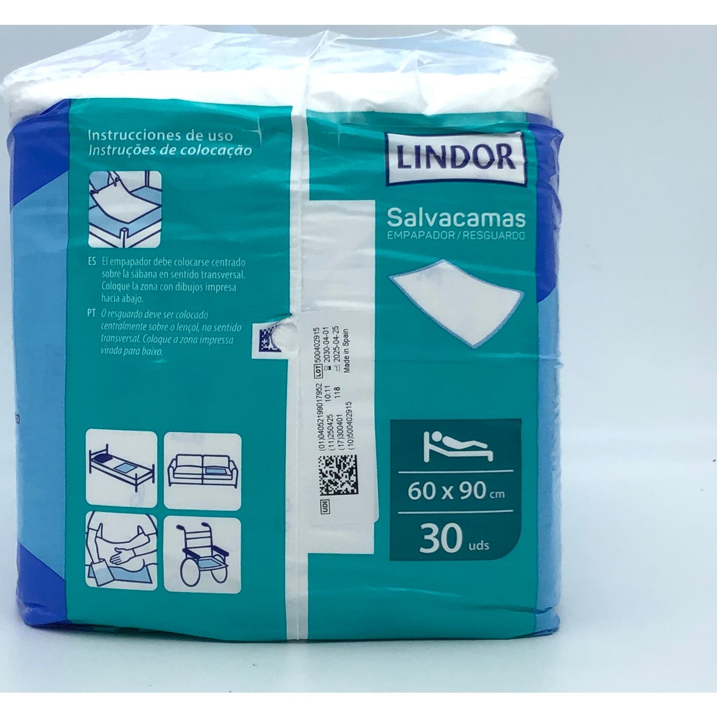 Lindor Salvacamas Antideslizante 60x90cm 30uds