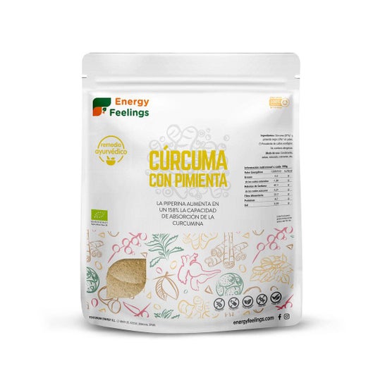 Energy Feelings Curcuma con Pimienta Polvo Eco Vegan Sin gluten 1 Kg