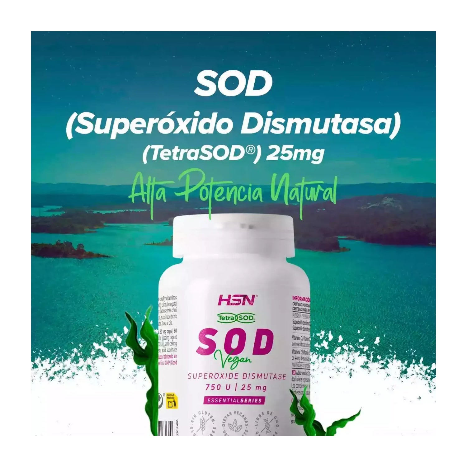 HSN SOD Superóxido Dismutasa Tetrasod® 25mg 60vcaps