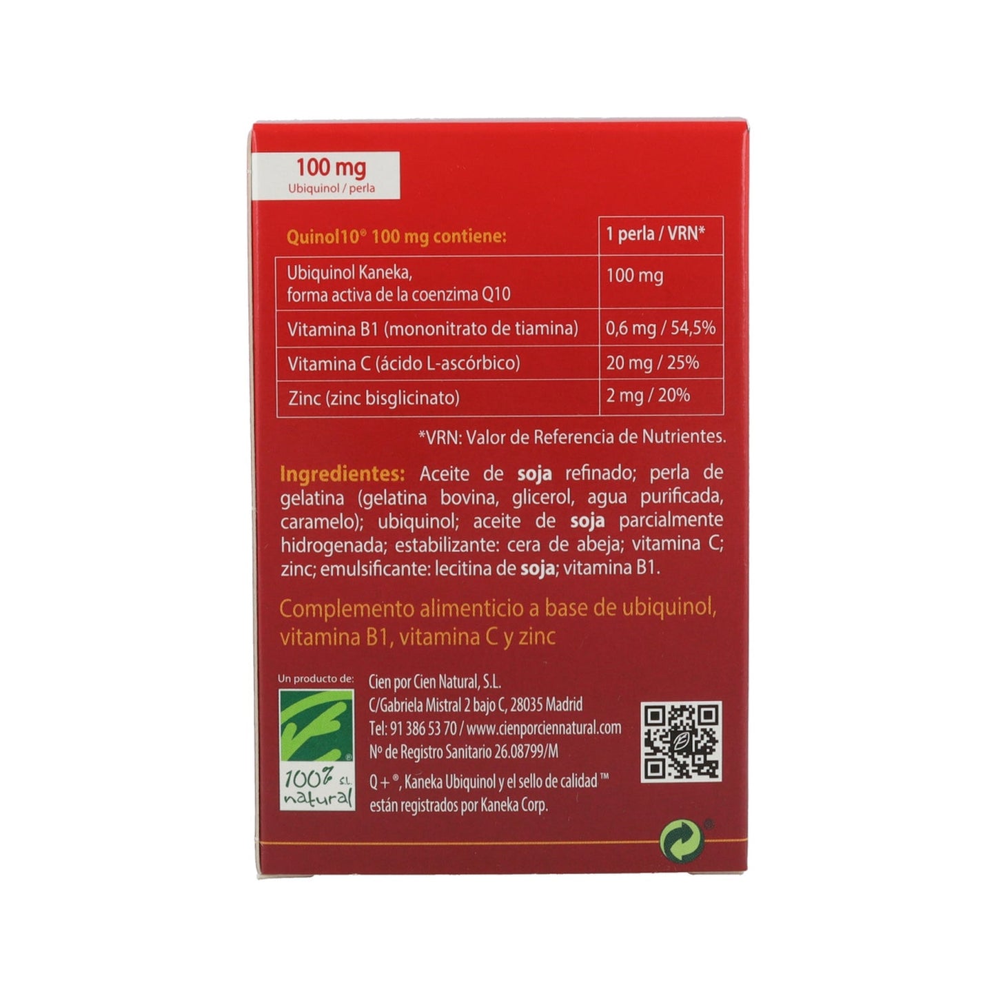 100% Natural Quinol10 60 Perlas De 100mg