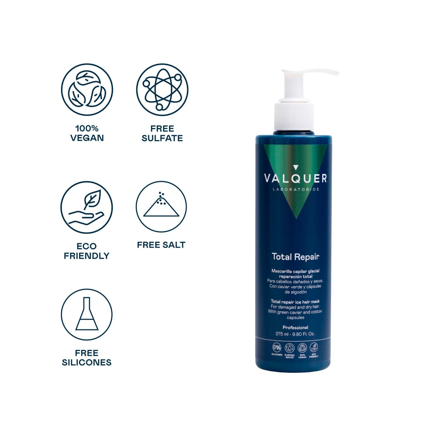 Valquer Mascarilla Capilar Glacial Reparación Total 275ml