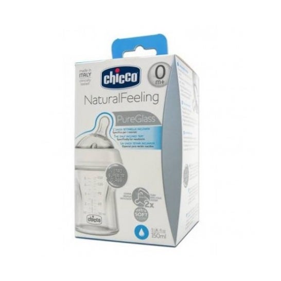 Chicco Biberón Cristal T Silicona Chicco Natural Feeling 150ml