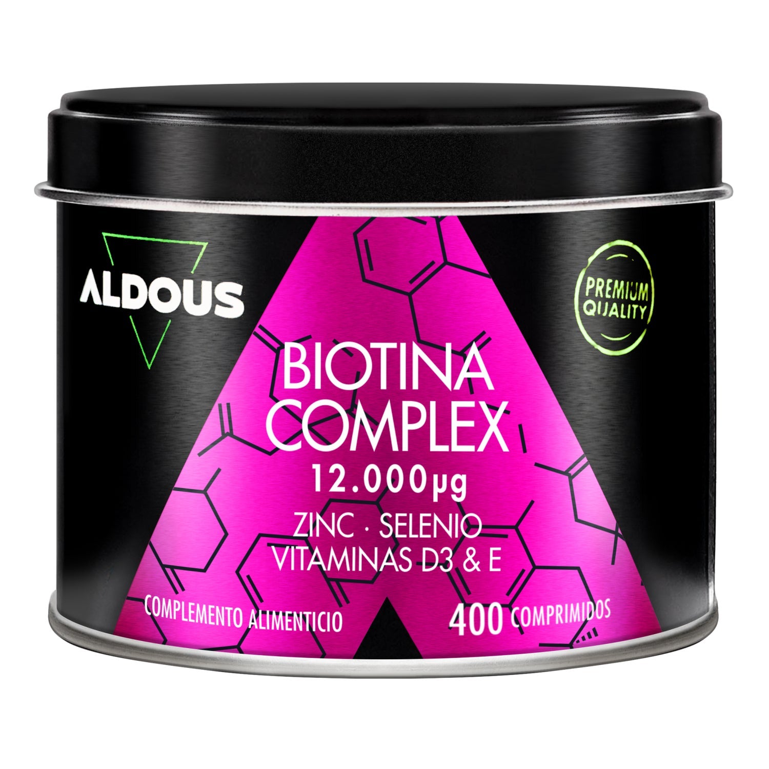 Aldous Labs Biotina Complex con Zinc Selenio Vitamina D3 y Vitamina E 400comp