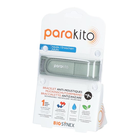 Para'Kito Pulsera Antimosquitos Kit Adulto Caqui + 2 Recambios