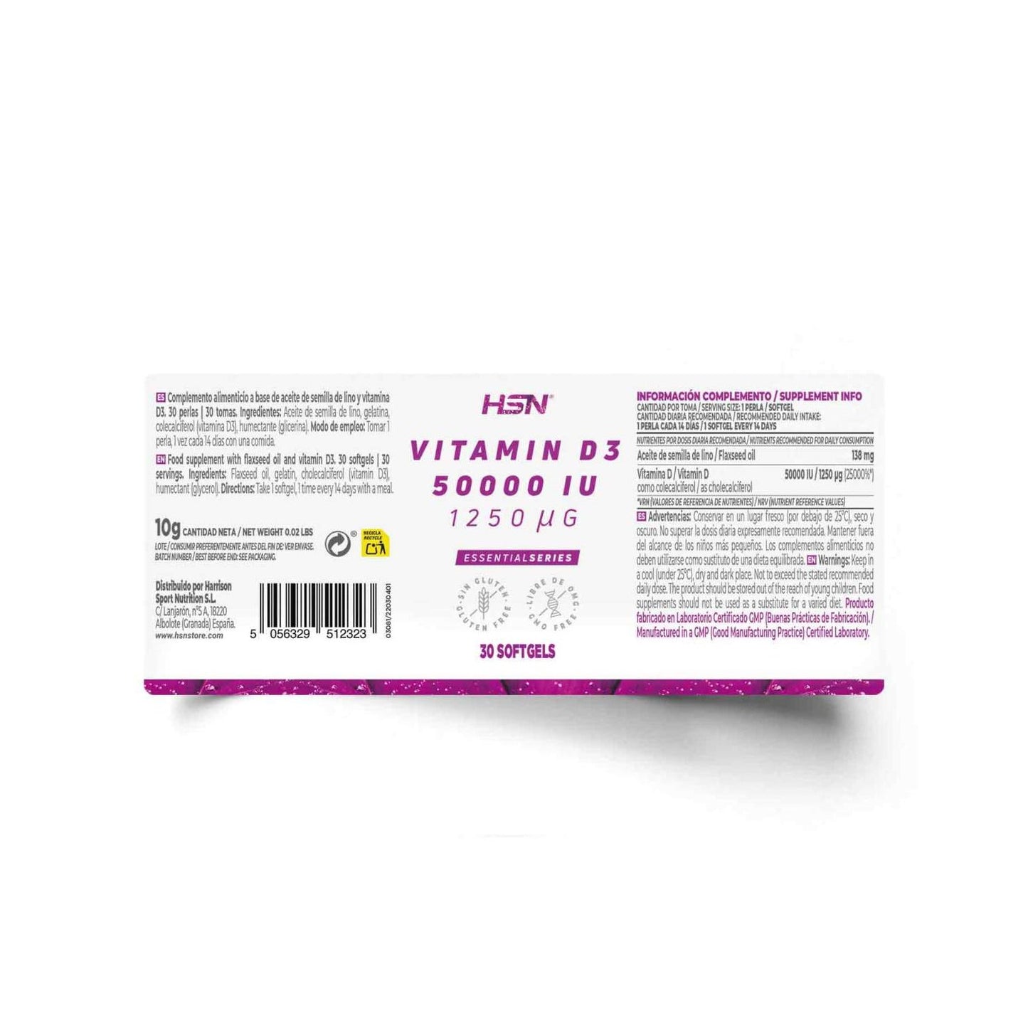 HSN Vitamina D3 50000UI 30 perlas