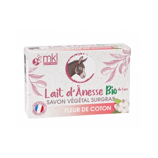 Mkl Savon Végétal Surgras Lait D'Ânesse Bio Fleur de Coton 100 g