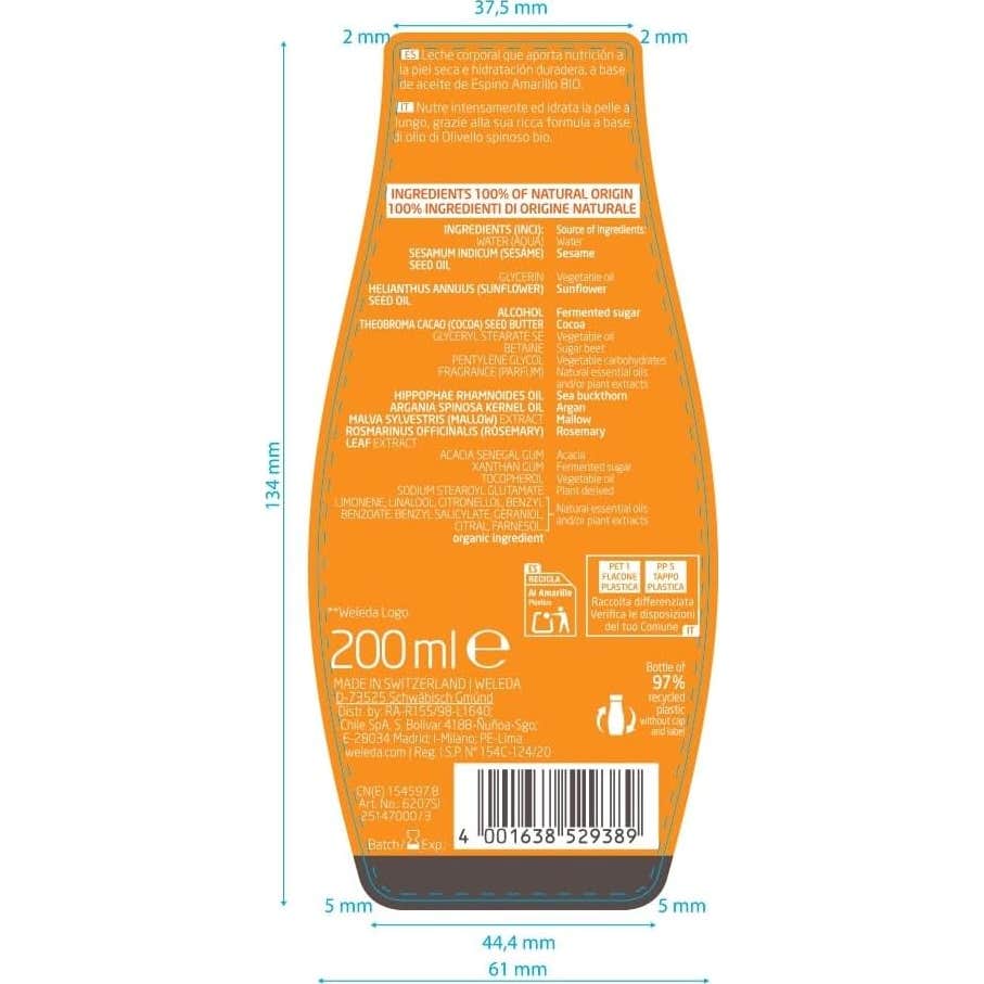 Weleda Leche Corporal Nutritiva de Espino Amarillo 200ml