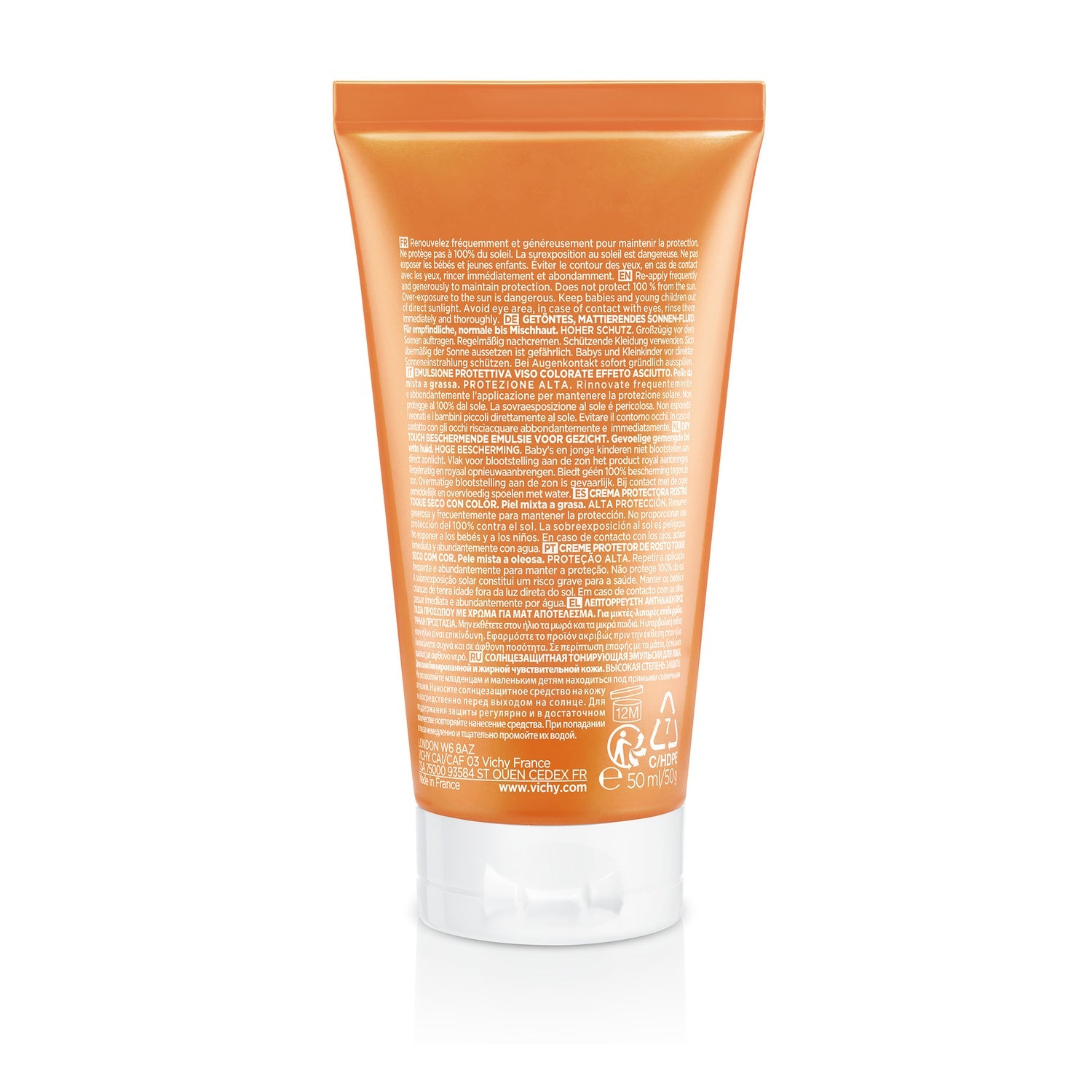 Vichy Capital Soleil Emulsión Facial Tacto Seco con Color SPF50+ 50ml