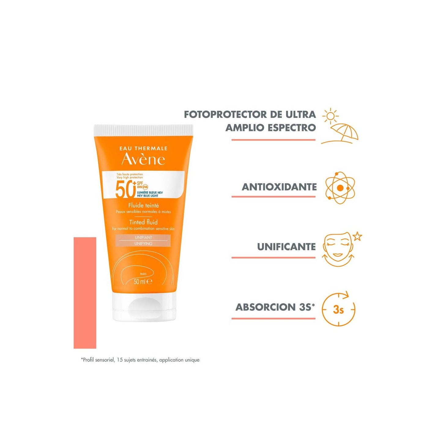 Avène Solar Fluido Color Unificante SPF50+ 50ml