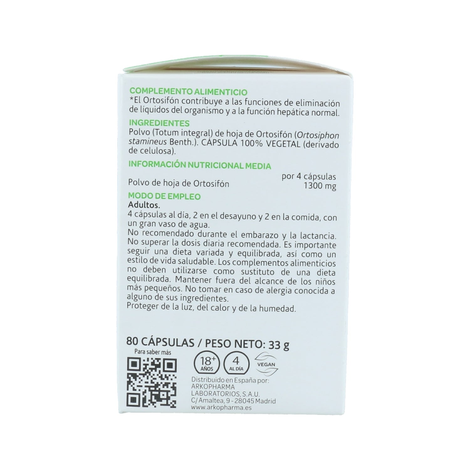 Arkopharma Arkocápsulas Ortosifón 80caps