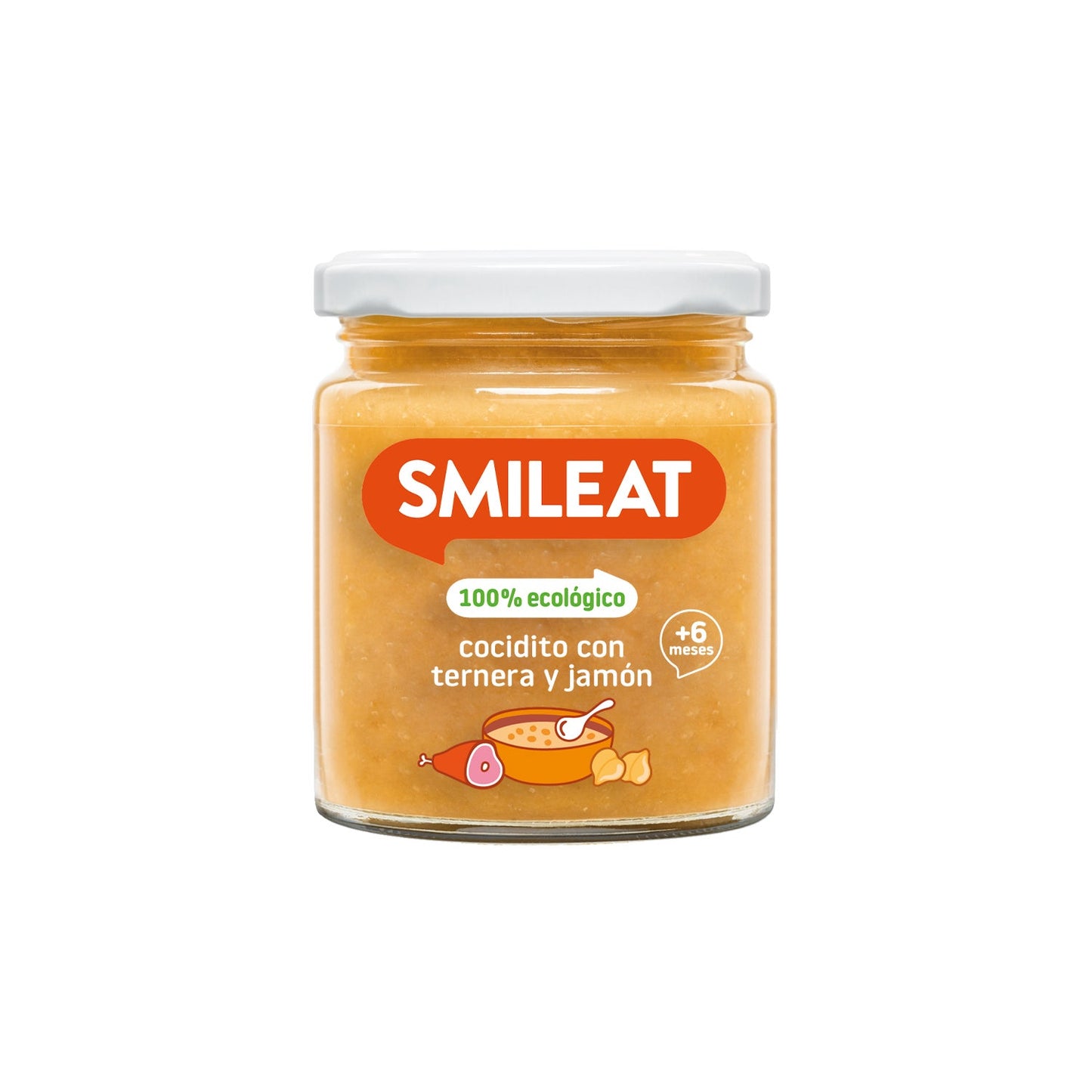 Smileat Tarrito Ecológico Cocidito con Ternera y Jamón 230g
