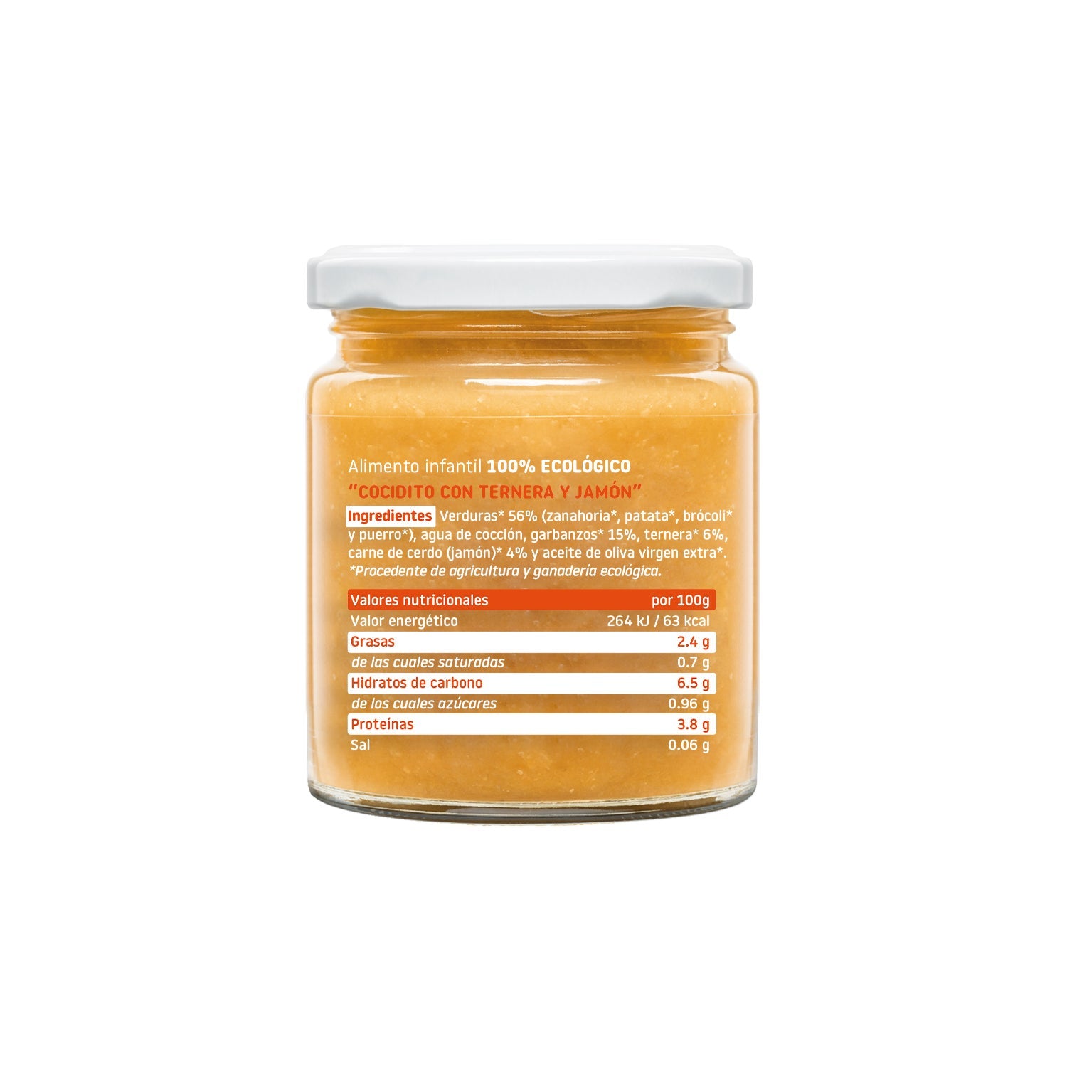 Smileat Tarrito Ecológico Cocidito con Ternera y Jamón 230g