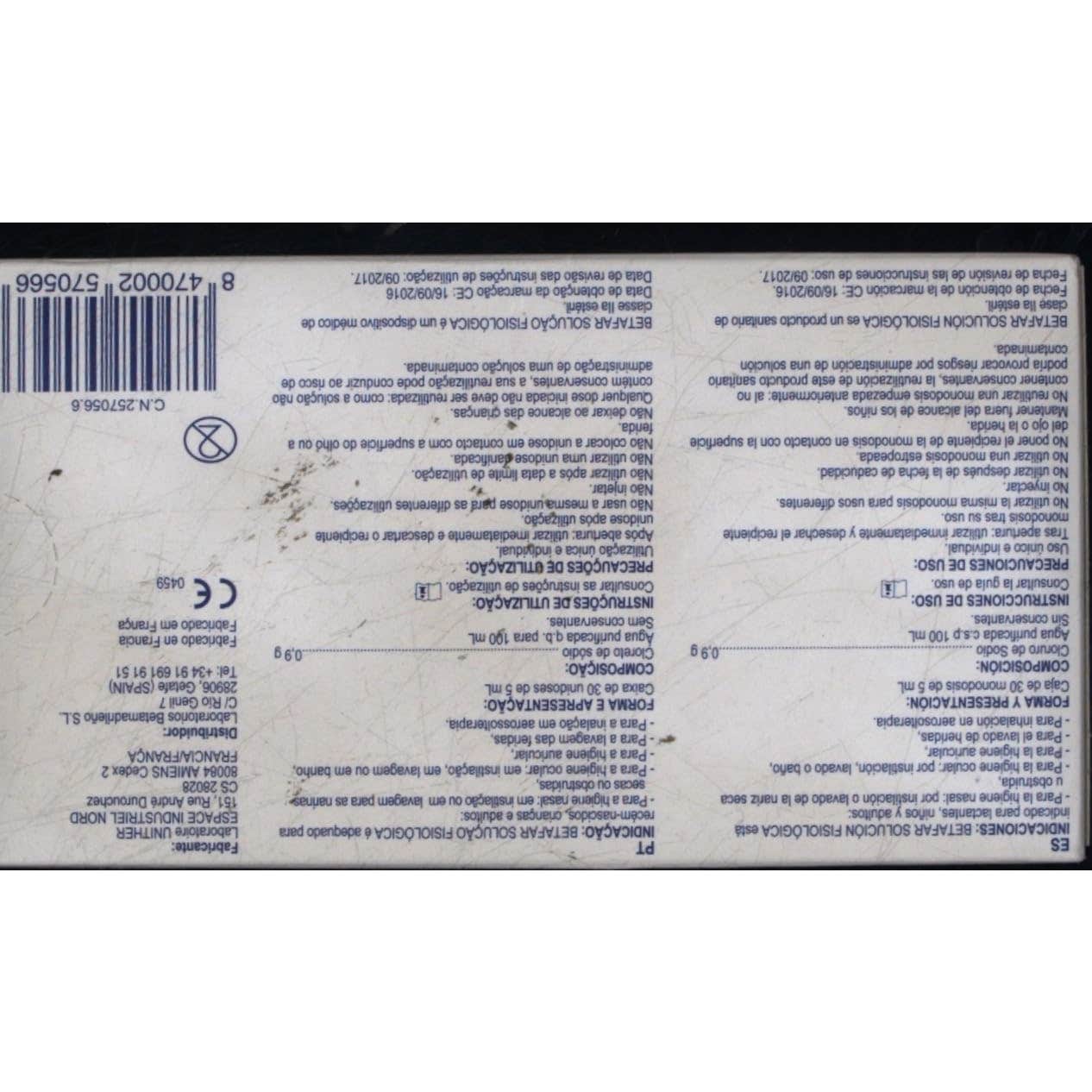 Betafar suero fisiológico estéril 30uds