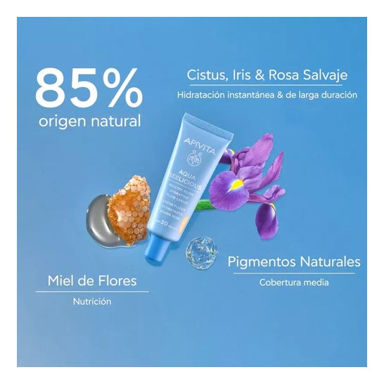 Apivita Aqua Beelicious Crema Fluida Iluminadora Hidratante SPF30 Color 40ml