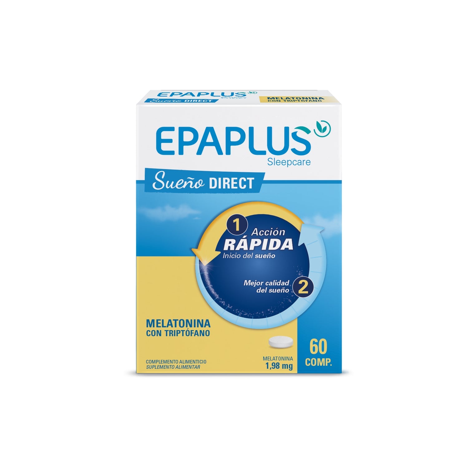 Epaplus Sleepcare Sueño Direct Melatonina con Triptófano 60 comprimidos