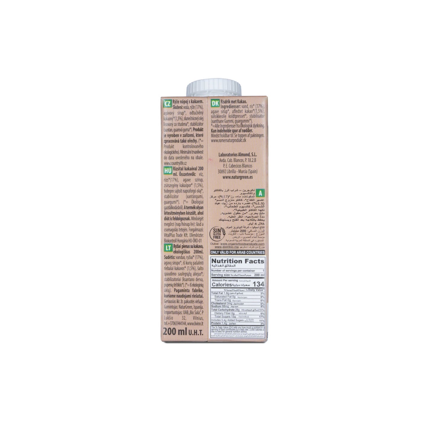 Naturgreen Bebida Ecológica de Arroz y Cacao 200 ml