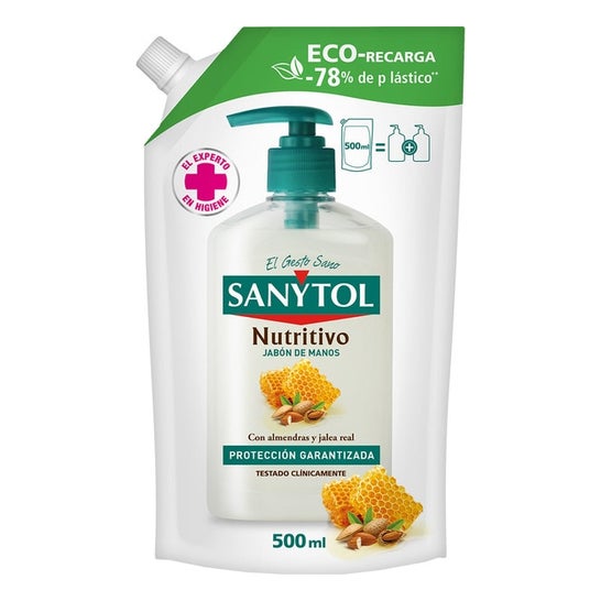 Sanytol Jabón Antibacteriano Nutritivo Eco Recambio 500ml