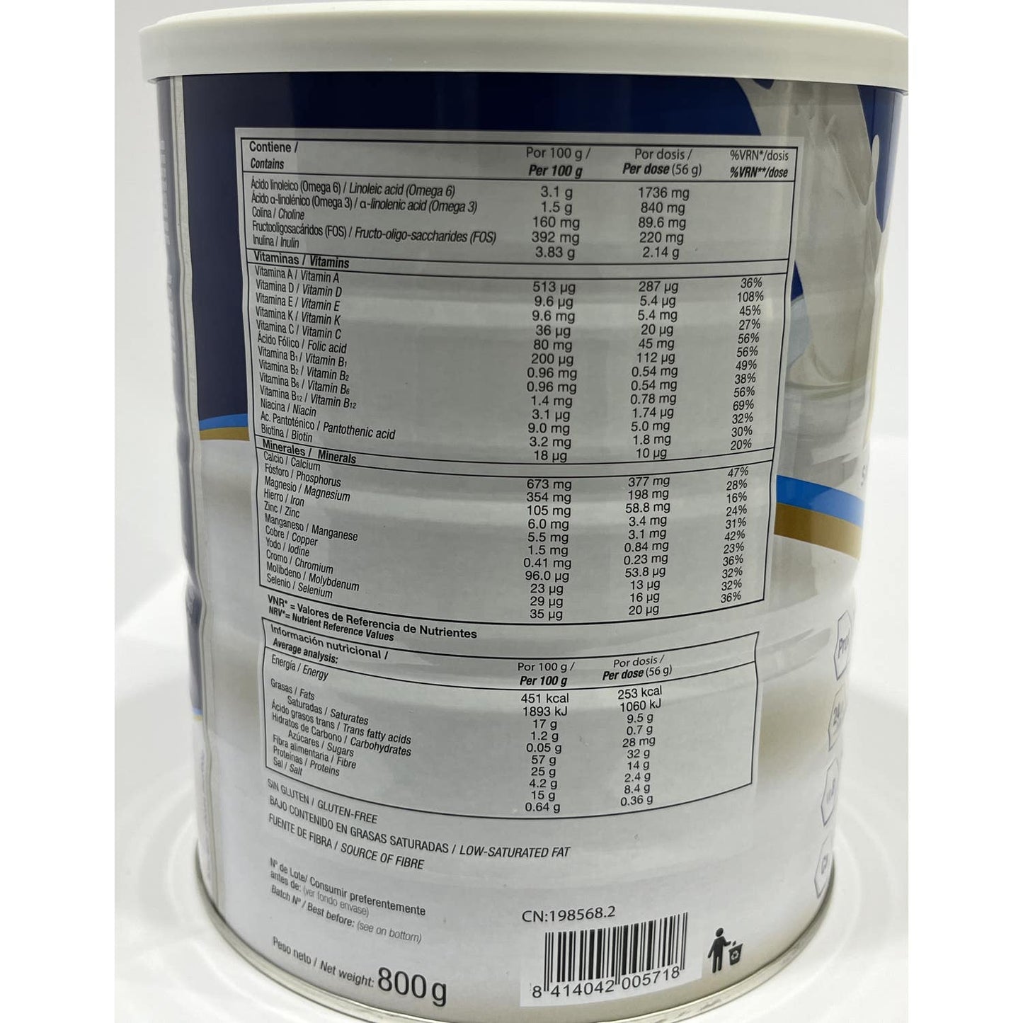 Lacsure Polvo Oral Sabor Vainilla Sin Gluten 800g