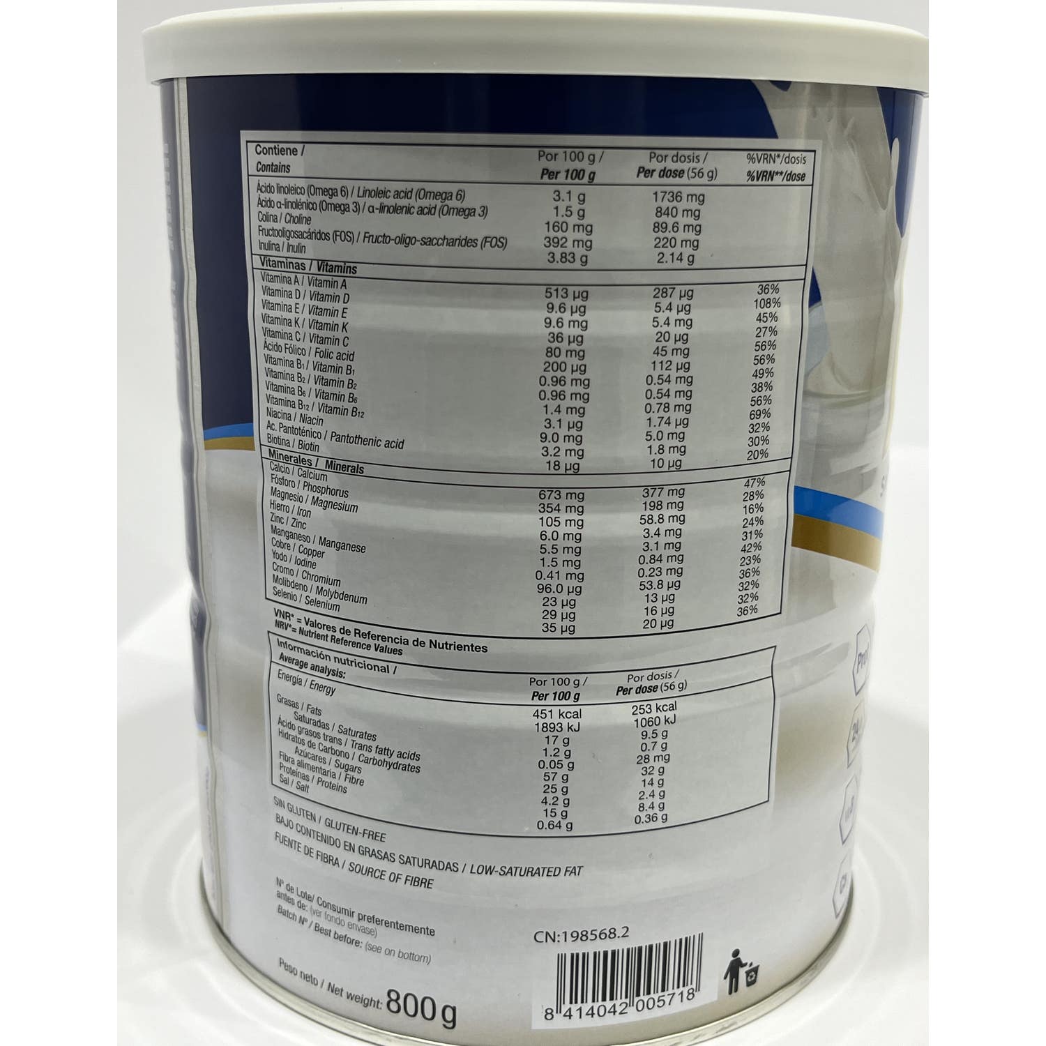 Lacsure Polvo Oral Sabor Vainilla Sin Gluten 800g