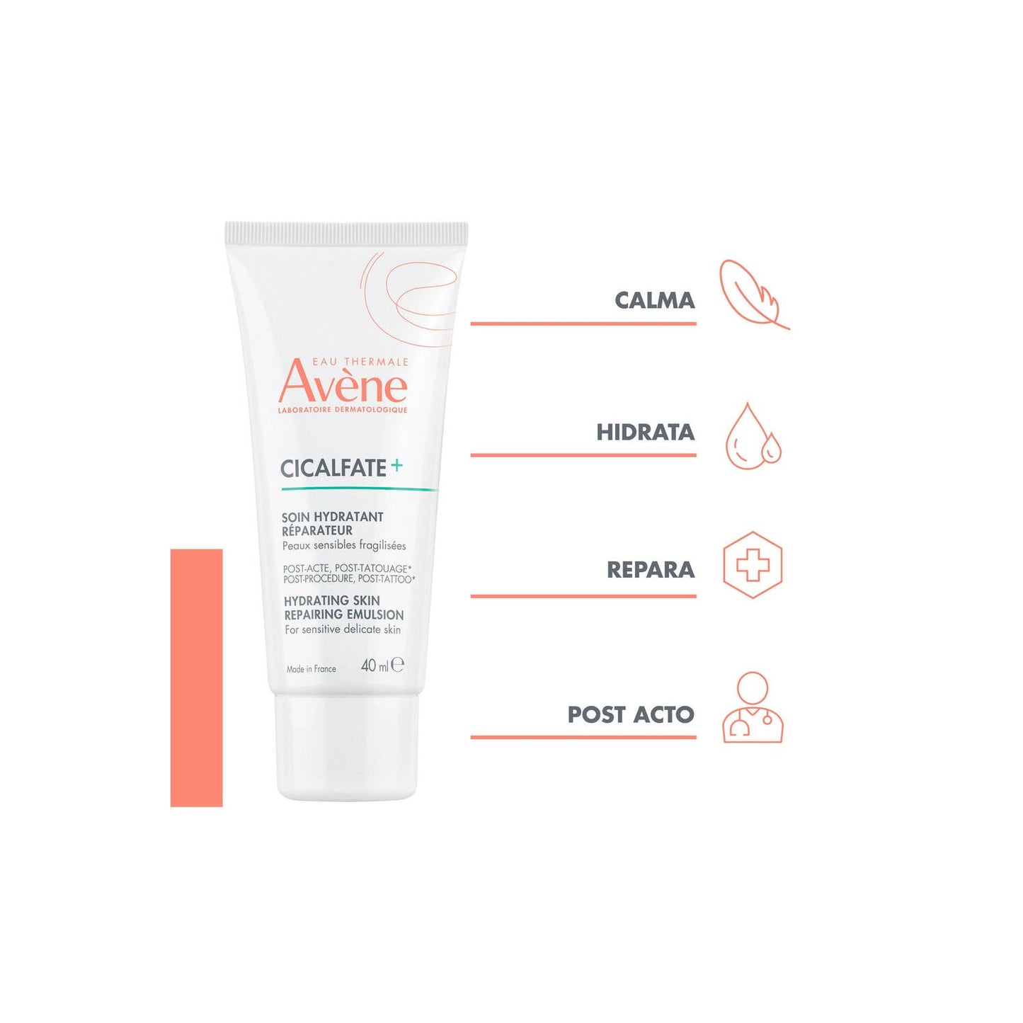 Avène Cicalfate+ Hidratante Reparadora Posquirúrgica y Postatuaje 40ml