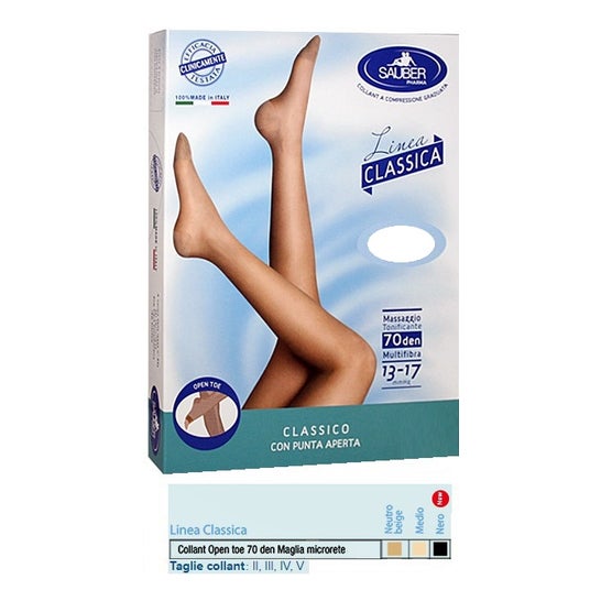 Sauber Open Toe 70 Den Line Tights Black Size 3 1 Par