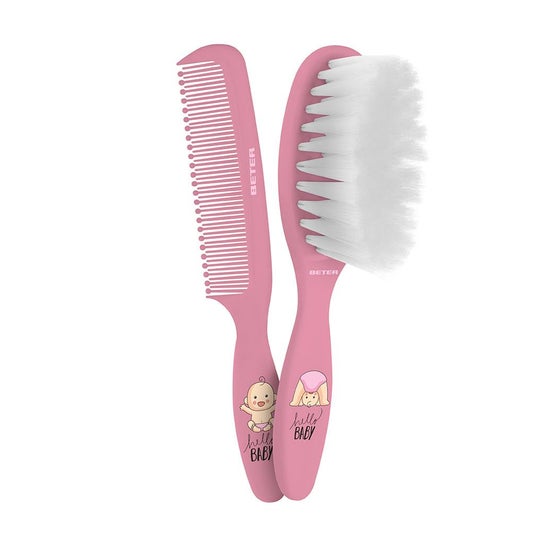 Beter Set Peine y Cepillo para Bebé Rosa