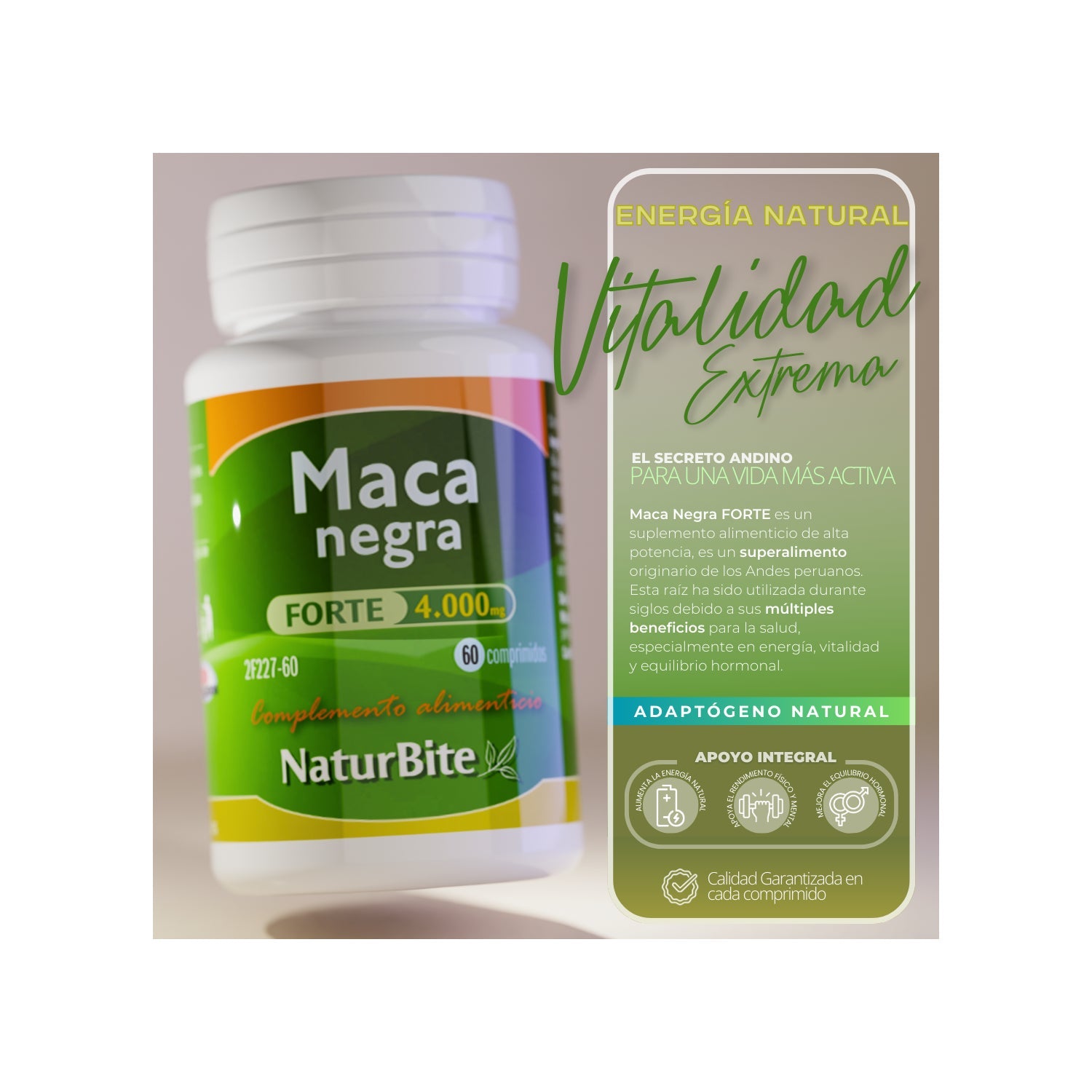 Naturbite Maca Negra Forte 4000mg 60comp