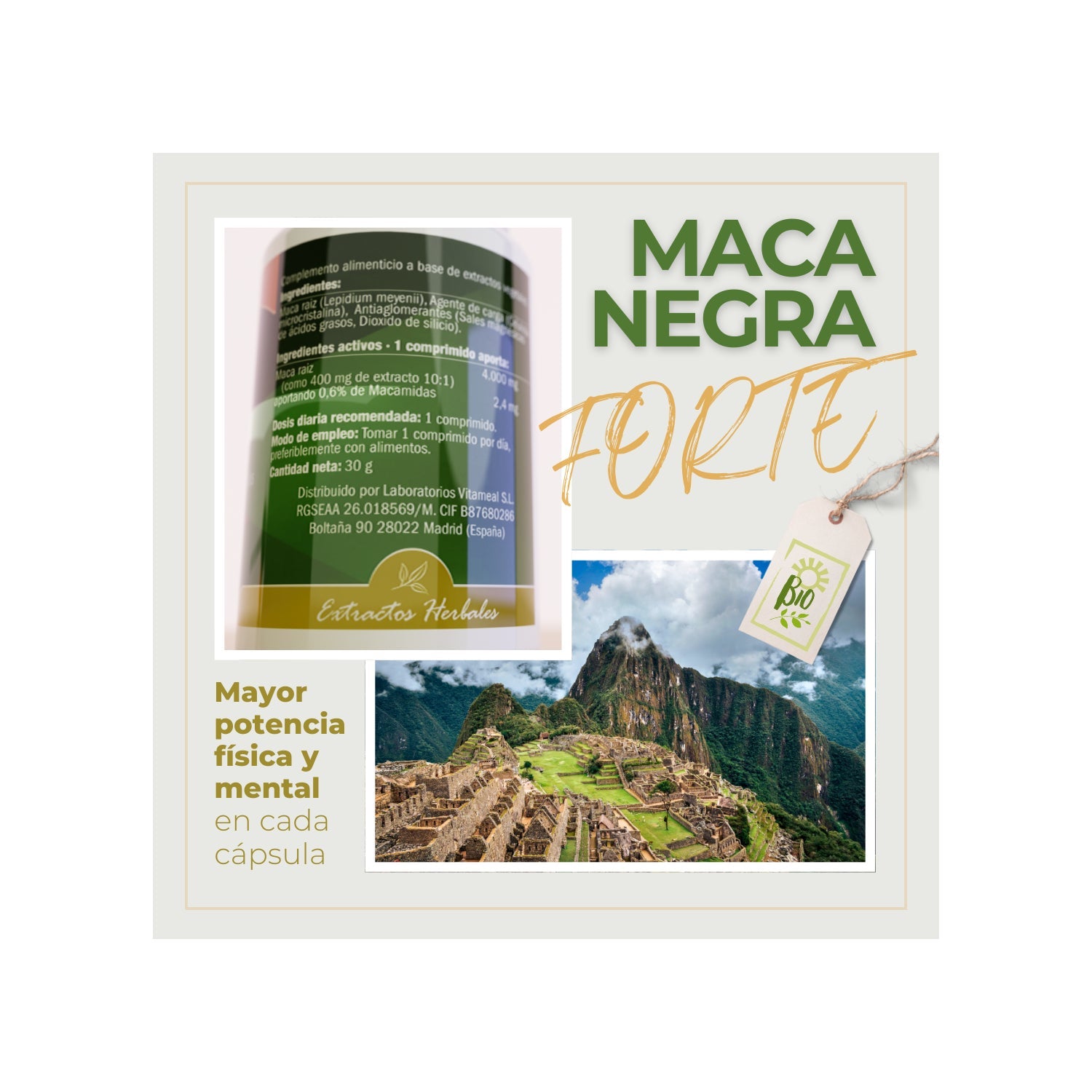 Naturbite Maca Negra Forte 4000mg 60comp
