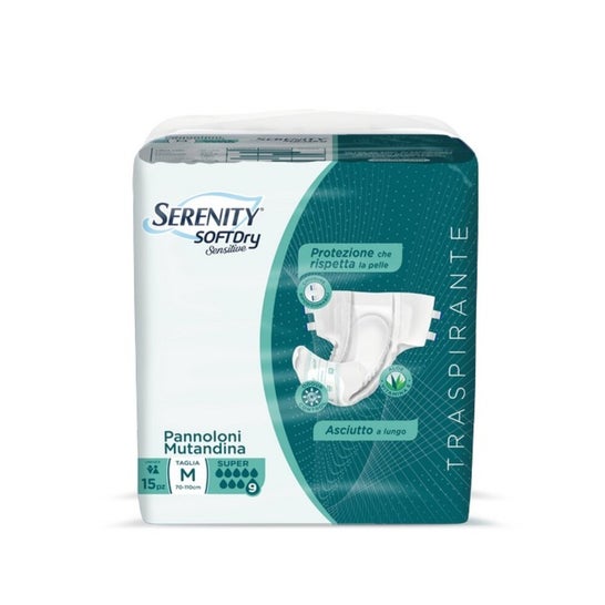 Serenity Soft Dry Pañales Sensitive Super TM 15uds