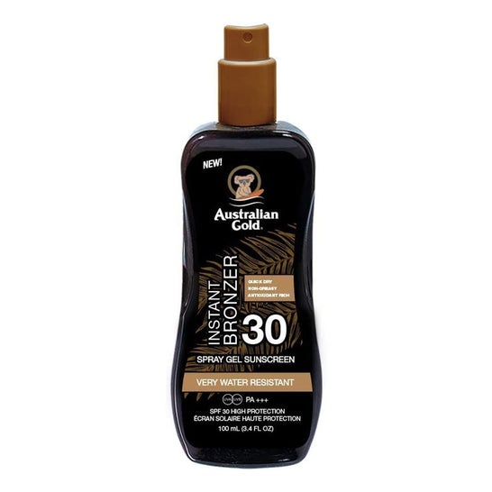 Australian gold Instant Bronzer Spray gel Spf30 100 ml